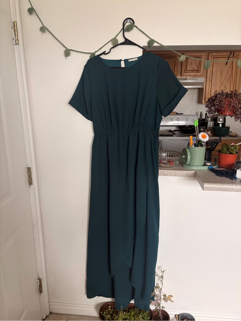 bohme Deep Teal Short-Sleeve Maxi Dress